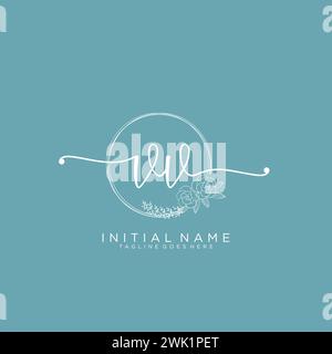 VV Initial handwriting logo with circle Stock Vector