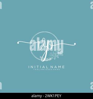 VP Initial handwriting logo with circle Stock Vector