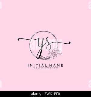 YS Initial handwriting logo with circle Stock Vector