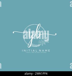 YB Initial handwriting logo with circle Stock Vector