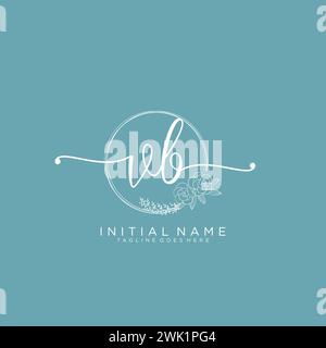 VB Initial handwriting logo with circle Stock Vector