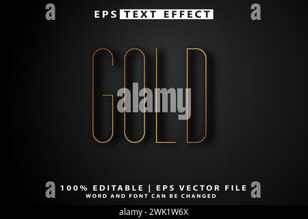 Editable text in gold on a posh black background Stock Vector
