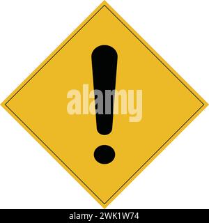 Hazard warning attention sign , Yellow warning danger sign Stock Vector