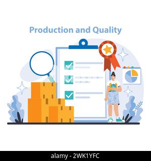 quality control in production, manufacturing icon Stock Vector Image ...