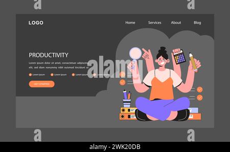 Productivity. Character worktime optimization. Employee job performance ...
