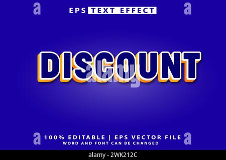 Editable discount 3d text style Stock Vector