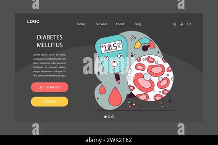 Endocrine system disease. Measuring sugar blood with glucose meter ...