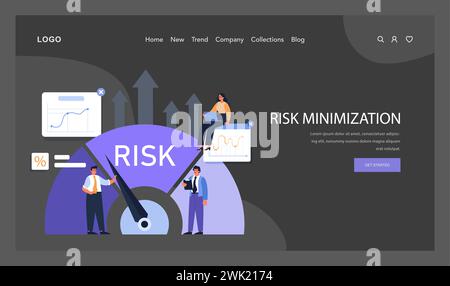 Visualise Reduced Risk Risk Minimization spotlighted. Professionals navigate financial charts ...