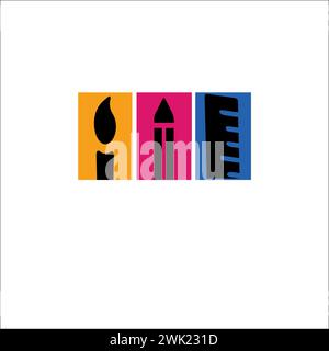 Unique and creative Stationary logo. Stock Vector
