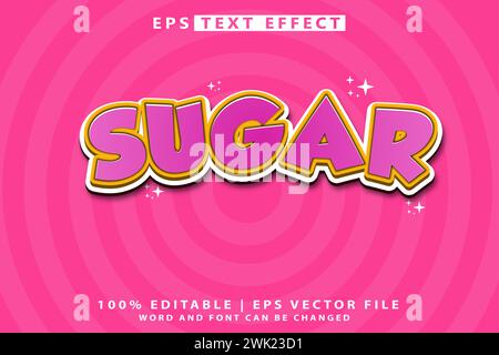Editable Sugar 3d text style Stock Vector