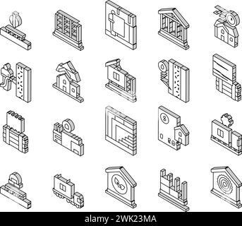 ready wall for building house isometric icon vector illustration Stock ...