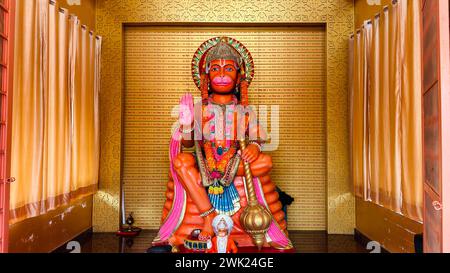 A colourful sculpture or idol of the Indian god, Lord Hanuman. Statue of the Deity Hanuman Stock Photo