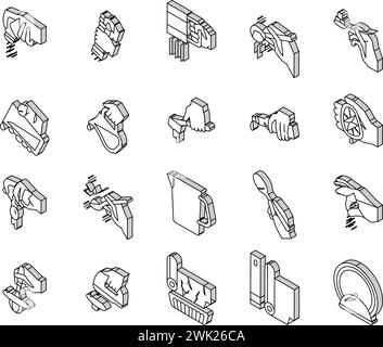 Cook Instruction For Prepare Meal isometric icons set vector Stock Vector