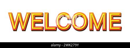 Welcome word lettering calligraphy in retro style vector Stock Vector