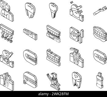 Dental hygiene isometric set of dental floss electric and usual ...
