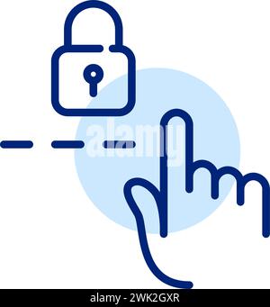 Logging into secure password protected account. Pixel perfect, editable stroke Stock Vector