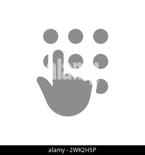 Code and hand vector icon. Keypad, lock and security alarm symbol. Stock Vector