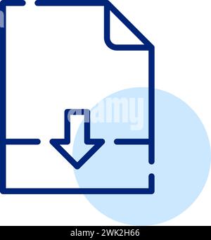 File download. Arrow down. Pixel perfect, editable stroke Stock Vector