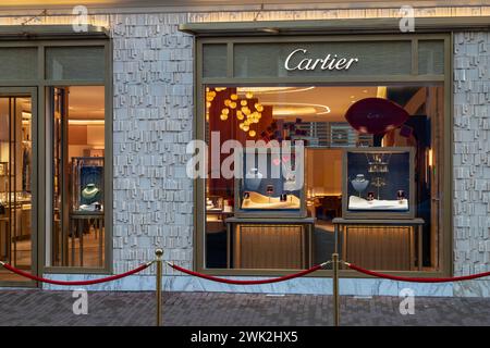 Luxury fashion store CARTIER in the P.C.Hooftstraat in Amsterdam, the most luxurious shopping street in the Netherlands. Stock Photo