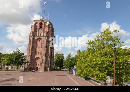 Leaning tower Oldehove in the center of Leeuwarden in Friesland. Stock Photo