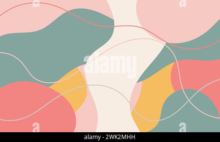 Abstract colorful free form shape geometric background. Flat wallpaper design illustration with line element. For banners, fliers, poster, digital Stock Vector