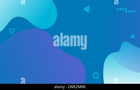 Abstract flat geometric shape background design. Simple blue backdrop vector illustration for wallpaper, banner, cover, decoration, flyer, web Stock Vector