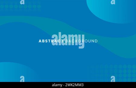Modern blue background. Abstract wavy and circular backdrop. Geometric style with gradient Stock Vector