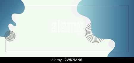 Abstract fluid shape wave background with line art. poster design template vector Stock Vector
