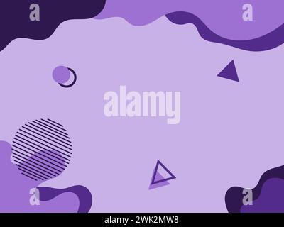 Modern purple flat abstract geometric shape background. liquid form style Stock Vector