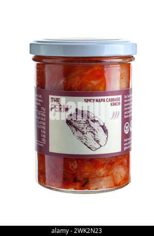 Jar of The Ferm Spicy Napa Cabbage Kimchi Stock Photo
