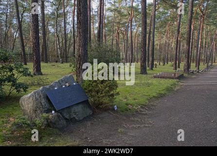 Halbe, Germany - Jan 24, 2024: This war cemetery contains the graves of 22500 Volkssturm and Russian forced labourers who was killed during Second Wor Stock Photo