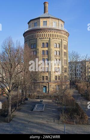 Berlin, Germany - Jan 28, 2024: Water Tower Prenzlauer Berg was used by the SA in early 1933 as a concentration camp for communists, socialists, Jews. Stock Photo