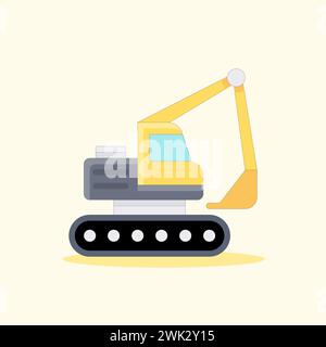 Art illustration icon logo flat cartoon transportation design symbol concept of heavy equipment Stock Vector