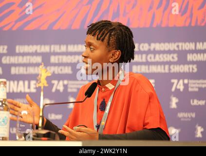 Berlin, Germany, 18th February 2024, Jacqueline Nsiah at the press conference for the film Dahomey at the 74th Berlinale International Film Festival. Photo Credit: Doreen Kennedy / Alamy Live News. Stock Photo