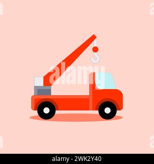 Art illustration icon logo flat cartoon transportation design symbol concept of truck pick up heavy equipment Stock Vector