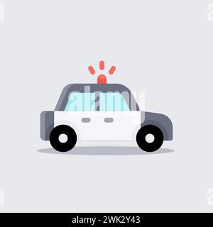 Art illustration icon logo flat cartoon transportation design symbol concept car of police Stock Vector