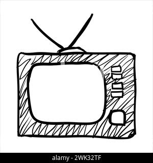 art illustration sketch abstract hand draw vector symbol icon of television Stock Vector
