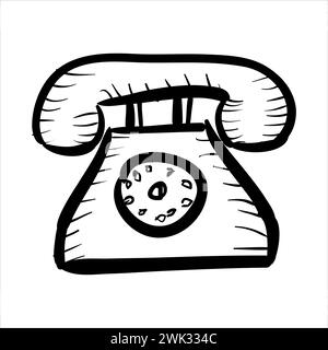 art illustration hand draw vector symbol icon of retro vintage turtle phone cell Stock Vector