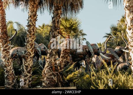 Travel Alentejo interesting places Plants and animal sculptures in Bacalhoa Buddha Eden Park in Portugal Stock Photo