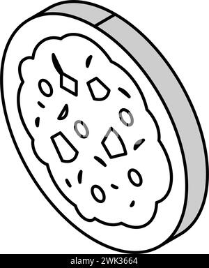 poridge oatmeal in bowl isometric icon vector illustration Stock Vector