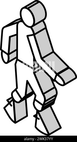 human with legs prosthesis isometric icon vector illustration Stock Vector