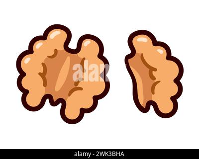 Walnuts cartoon doodle icon. Isolated vector clip art illustration. Stock Vector