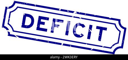 Grunge blue deficit word rubber seal stamp on white background Stock Vector