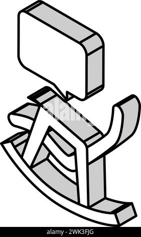 rocking chair isometric icon vector. rocking chair sign. isolated ...