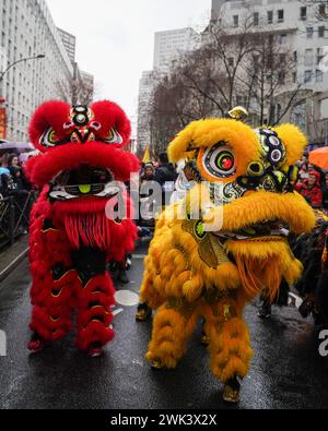 Paris, France, 18th February, 2024. Traditional dragon dance parade at Chinatown - Jacques Julien/Alamy Live News Stock Photo