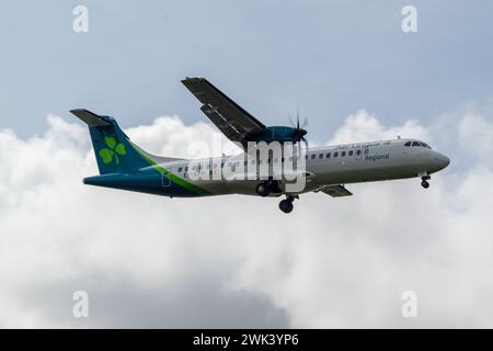 EI-GPP - Aer Lingus Regional ATR 72-600 landing at Newquay Airport Stock Photo