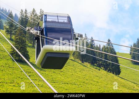 Gondola of Stanserhorn cabrio cable car to Stanserhorn mountain in Switzerland Stock Photo