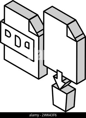 printing pdf file isometric icon vector illustration Stock Vector Image ...