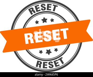 reset stamp. reset round sign. label on transparent background Stock Vector