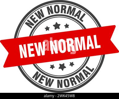 new normal stamp. new normal round sign. label on transparent background Stock Vector